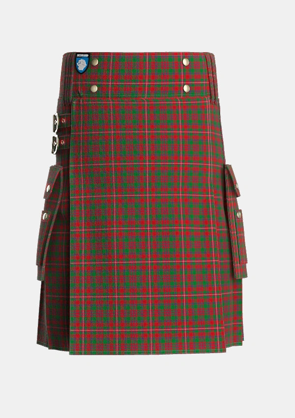 Utility_MacKinnon_2_Tartan_540_kilt_front_image_with_pleated_design_and_adjustable_buckles_for_men