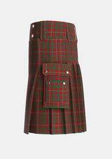Utility_MacKinnon_2_Tartan_540_kilt_left_image_with_pleated_design_and_adjustable_buckles_for_men