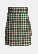Utility_MacKinnon_Dress_Tartan_921_kilt_front_image_with_pleated_design_and_adjustable_buckles_for_men