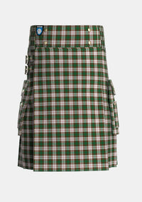 Utility_MacKinnon_Dress_Tartan_921_kilt_front_image_with_pleated_design_and_adjustable_buckles_for_men