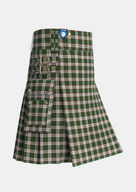 Utility_MacKinnon_Dress_Tartan_921_kilt_side_image_with_pleated_design_and_adjustable_buckles_for_men