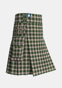 Utility_MacKinnon_Dress_Tartan_921_kilt_side_image_with_pleated_design_and_adjustable_buckles_for_men