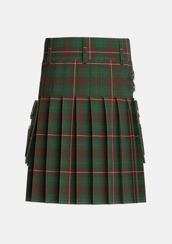 Utility_MacKinnon_Hunting_3_Tartan_1641_kilt_back_image_with_pleated_design_and_adjustable_buckles_for_men
