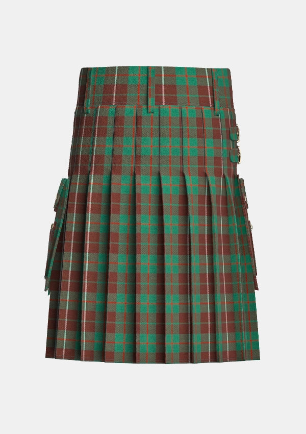Utility_MacKinnon_Hunting_Tartan_kilt_back_image_with_pleated_design_and_adjustable_buckles_for_men