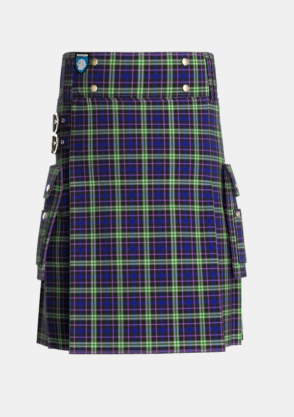 Utility_MacKusick_Tartan_2143_kilt_front_image_with_pleated_design_and_adjustable_buckles_for_men