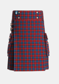 Utility_MacLachlan_2_Tartan_1594_kilt_front_image_with_pleated_design_and_adjustable_buckles_for_men