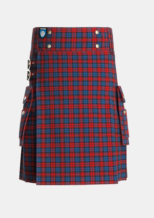 Utility_MacLachlan_2_Tartan_1594_kilt_front_image_with_pleated_design_and_adjustable_buckles_for_men