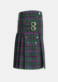 Utility_MacLachlan_Hunting_Tartan_775_kilt_right_image_with_pleated_design_and_adjustable_buckles_for_men