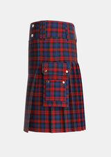 Utility_MacLachlan_Two_Tartan_732_kilt_left_image_with_pleated_design_and_adjustable_buckles_for_men