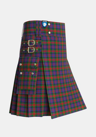 Utility_MacLagan_of_Glenquiech_Tartan_7813_kilt_side_image_with_pleated_design_and_adjustable_buckles_for_men