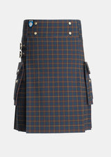 Utility_MacLaine_of_Lochbuie_Hunting_Tartan_491_kilt_front_image_with_pleated_design_and_adjustable_buckles_for_men