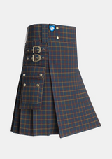 Utility_MacLaine_of_Lochbuie_Hunting_Tartan_491_kilt_side_image_with_pleated_design_and_adjustable_buckles_for_men