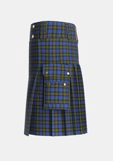 Utility_MacLaurin_of_Brioch_Tartan_344_kilt_left_image_with_pleated_design_and_adjustable_buckles_for_men