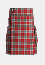 Utility_MacLean_of_Duart_Dress_2_Tartan_1210_kilt_front_image_with_pleated_design_and_adjustable_buckles_for_men