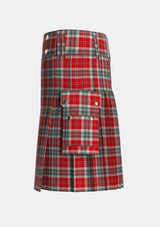 Utility_MacLean_of_Duart_Dress_2_Tartan_1210_kilt_left_image_with_pleated_design_and_adjustable_buckles_for_men