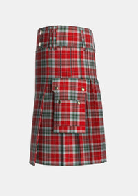 Utility_MacLean_of_Duart_Dress_2_Tartan_1210_kilt_left_image_with_pleated_design_and_adjustable_buckles_for_men