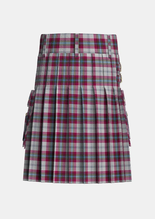 Utility_MacLean_of_Duart_Dress_4_Tartan_59_kilt_back_image_with_pleated_design_and_adjustable_buckles_for_men