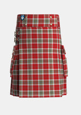 Utility_MacLean_of_Duart_Dress_Red_Tartan_1298_kilt_front_image_with_pleated_design_and_adjustable_buckles_for_men
