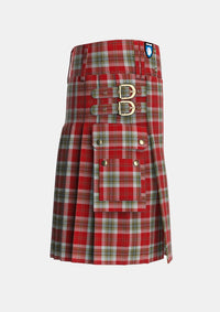 Utility_MacLean_of_Duart_Dress_Red_Tartan_1298_kilt_right_image_with_pleated_design_and_adjustable_buckles_for_men