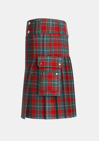 Utility_MacLeay_Tartan_3437_kilt_left_image_with_pleated_design_and_adjustable_buckles_for_men