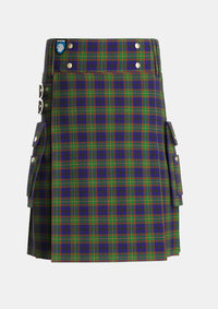Utility_MacLeish_Tartan_5689_kilt_front_image_with_pleated_design_and_adjustable_buckles_for_men