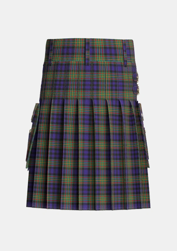 Utility_MacLellan_2_Tartan_323_kilt_back_image_with_pleated_design_and_adjustable_buckles_for_men