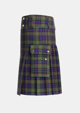 Utility_MacLellan_2_Tartan_323_kilt_left_image_with_pleated_design_and_adjustable_buckles_for_men
