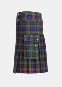 Utility_MacLellan_2_Tartan_323_kilt_left_image_with_pleated_design_and_adjustable_buckles_for_men