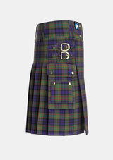 Utility_MacLellan_2_Tartan_323_kilt_right_image_with_pleated_design_and_adjustable_buckles_for_men