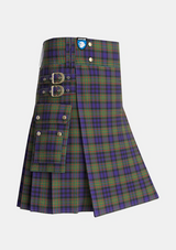 Utility_MacLellan_2_Tartan_323_kilt_side_image_with_pleated_design_and_adjustable_buckles_for_men
