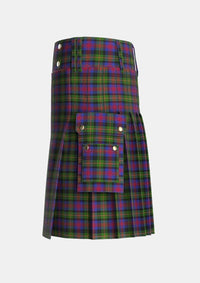 Utility_MacLennan_2_Tartan_1429_kilt_left_image_with_pleated_design_and_adjustable_buckles_for_men