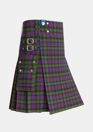 Utility_MacLennan_2_Tartan_1429_kilt_side_image_with_pleated_design_and_adjustable_buckles_for_men