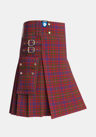 Utility_MacLeod_Red_Tartan_496_kilt_side_image_with_pleated_design_and_adjustable_buckles_for_men
