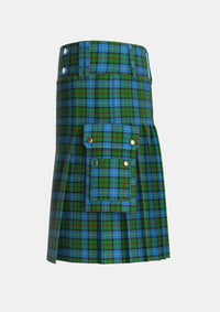Utility_MacLeod_of_Assynt_Tartan_1582_kilt_left_image_with_pleated_design_and_adjustable_buckles_for_men