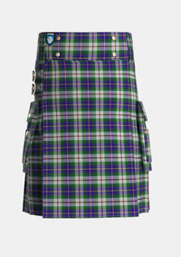 Utility_MacLeod_of_California_Tartan_1623_kilt_front_image_with_pleated_design_and_adjustable_buckles_for_men
