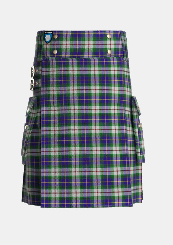 Utility_MacLeod_of_California_Tartan_1623_kilt_front_image_with_pleated_design_and_adjustable_buckles_for_men