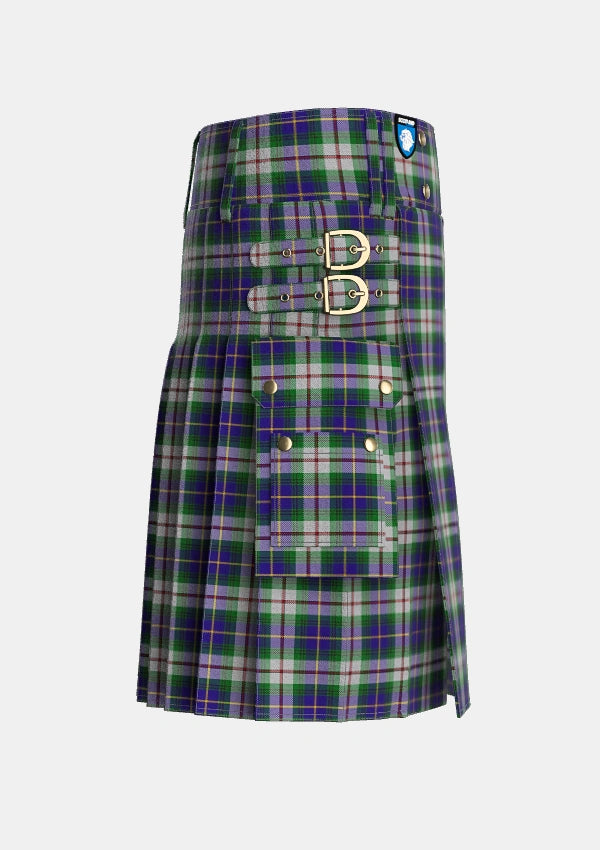 Utility_MacLeod_of_California_Tartan_1623_kilt_right_image_with_pleated_design_and_adjustable_buckles_for_men