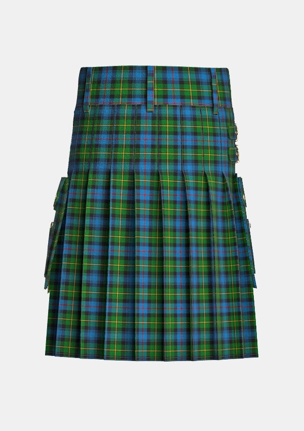 Utility_MacLeod_of_Skye_Tartan_263_kilt_back_image_with_pleated_design_and_adjustable_buckles_for_men