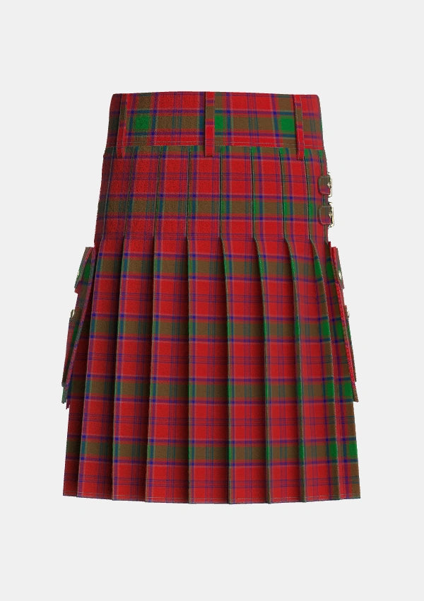 Utility_MacLintock_1880_Tartan_881_kilt_back_image_with_pleated_design_and_adjustable_buckles_for_men