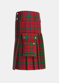 Utility_MacLintock_1880_Tartan_881_kilt_left_image_with_pleated_design_and_adjustable_buckles_for_men