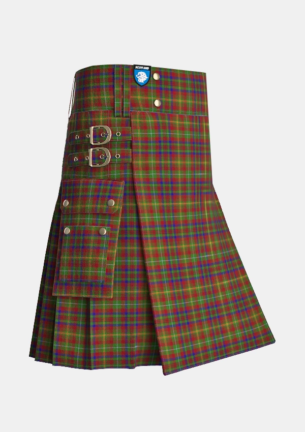 Utility_MacMaster_Tartan_3492_kilt_side_image_with_pleated_design_and_adjustable_buckles_for_men