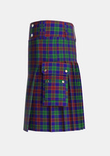 Utility_MacMichael_Tartan_2063_kilt_left_image_with_pleated_design_and_adjustable_buckles_for_men