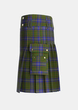 Utility_MacMillan_Hunting_2_Tartan_668_kilt_left_image_with_pleated_design_and_adjustable_buckles_for_men