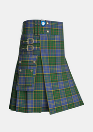Utility_MacMillan_Hunting_Tartan_667_kilt_side_image_with_pleated_design_and_adjustable_buckles_for_men