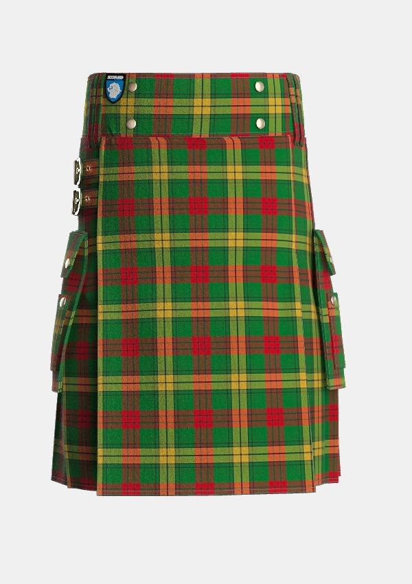 Utility_MacMillan_Society_of_Glasgow_Tartan_1271_kilt_front_image_with_pleated_design_and_adjustable_buckles_for_men