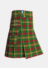Utility_MacMillan_Society_of_Glasgow_Tartan_1271_kilt_side_image_with_pleated_design_and_adjustable_buckles_for_men