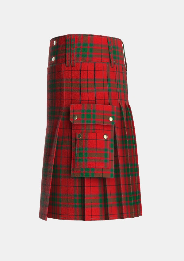 Utility_MacNab_VS_Tartan_838_kilt_left_image_with_pleated_design_and_adjustable_buckles_for_men