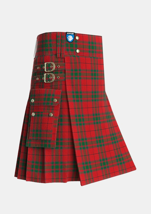 Utility_MacNab_VS_Tartan_838_kilt_side_image_with_pleated_design_and_adjustable_buckles_for_men