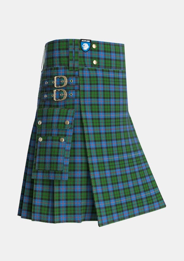 Utility_MacNeil_of_Barra_Chief_Tartan_1839_kilt_side_image_with_pleated_design_and_adjustable_buckles_for_men