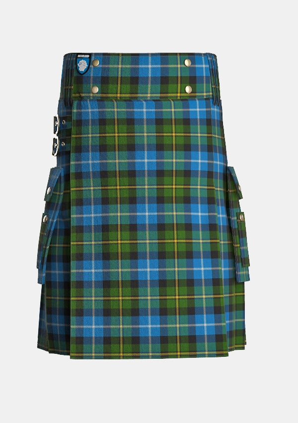 Utility_MacNeil_of_Barra_Tartan_1767_kilt_front_image_with_pleated_design_and_adjustable_buckles_for_men